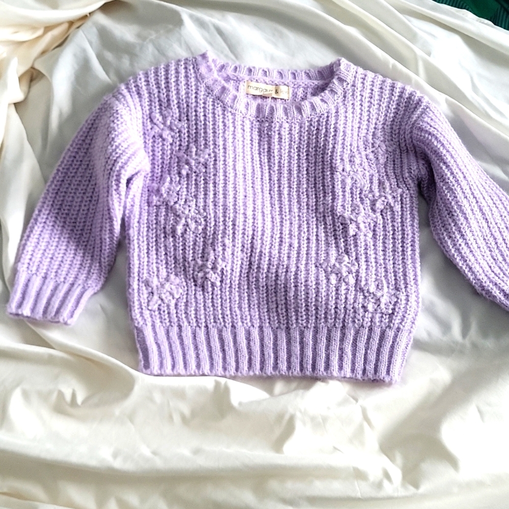Crocheted Purple Sweater - 2T